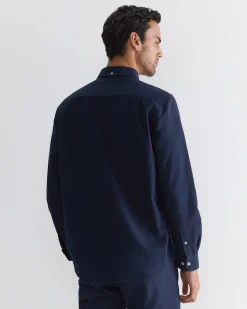 Discount Sportscraft Oxford Long Sleeve Shirt in Classic Navy ClassicNavy