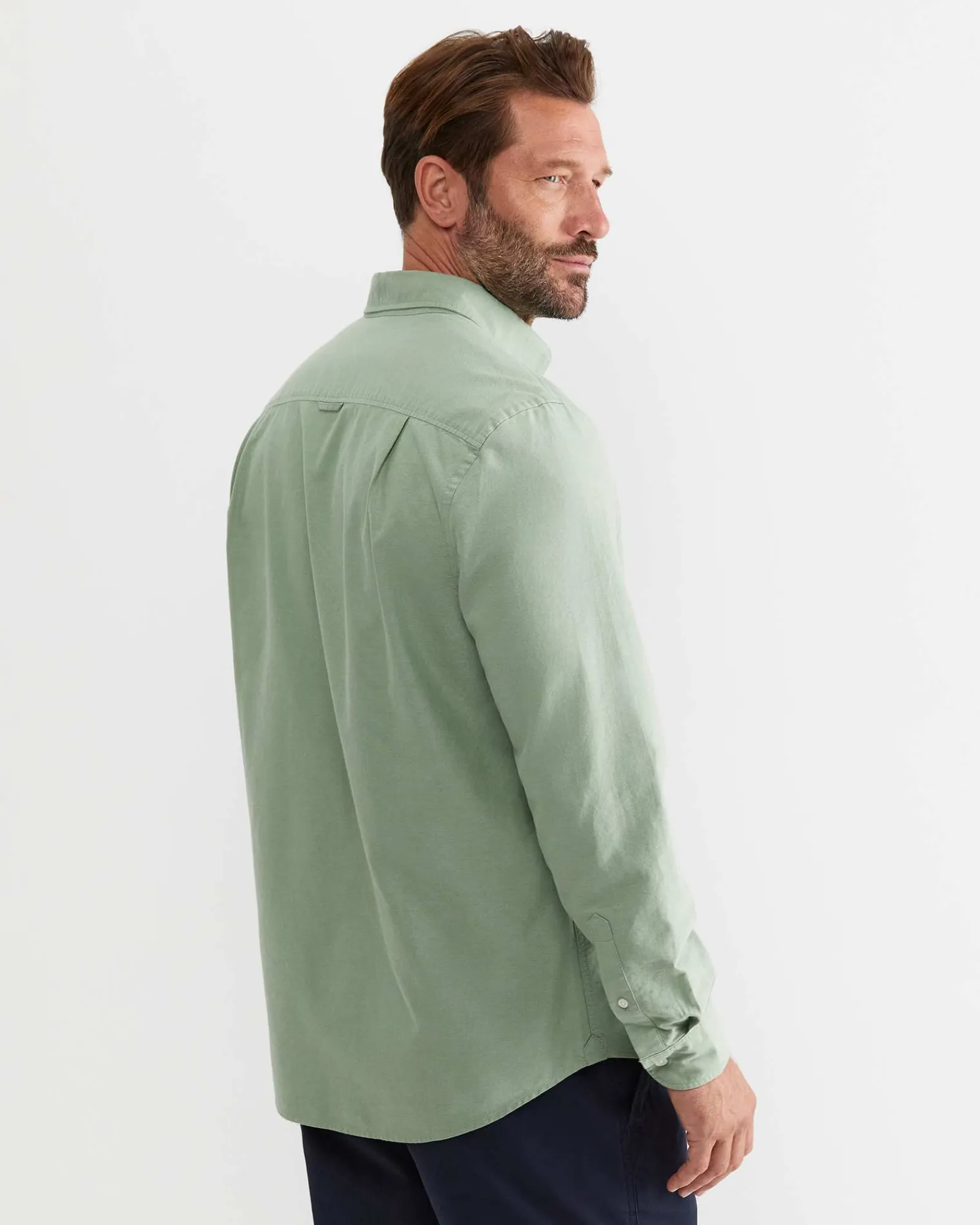 New Sportscraft Oxford Long Sleeve Shirt in Vine