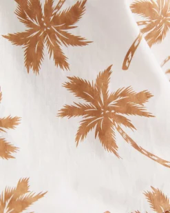 Sale Sportscraft Palm Short Sleeve Lily Voile Shirt in Tanwhite Tan/white