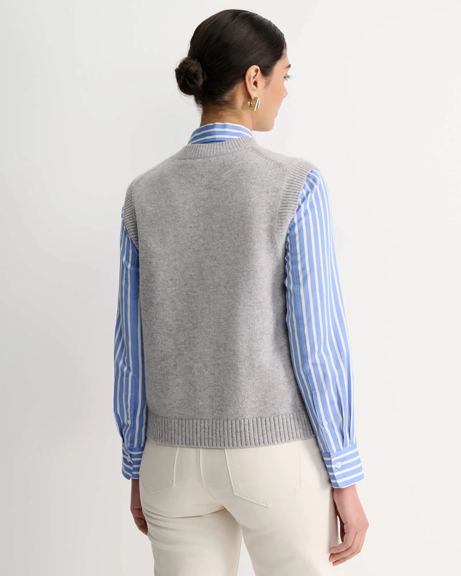 Fashion Sportscraft Pearl Chunky Cable Vest in Grey Melange GreyMelange