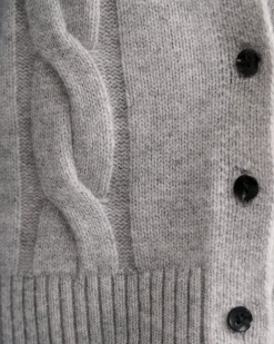 Fashion Sportscraft Pearl Chunky Cable Vest in Grey Melange GreyMelange