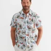 Outlet Sportscraft Percy Short Sleeve Cotton Shirt in Blue Multi BlueMulti