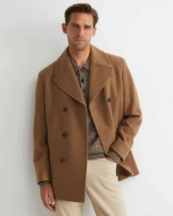 Outlet Sportscraft Phillip Wool Blend Peacoat in Camel
