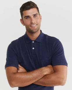 Online Sportscraft Pique Polo Melange in Ink Melange InkMelange