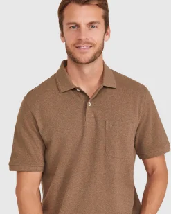 Outlet Sportscraft Pique Polo Melange in Mocha Melange MochaMelange