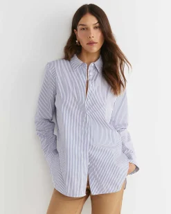 Online Sportscraft Priscilla Stripe Shirt in Whiteblue White/blue