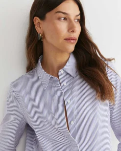 Online Sportscraft Priscilla Stripe Shirt in Whiteblue White/blue