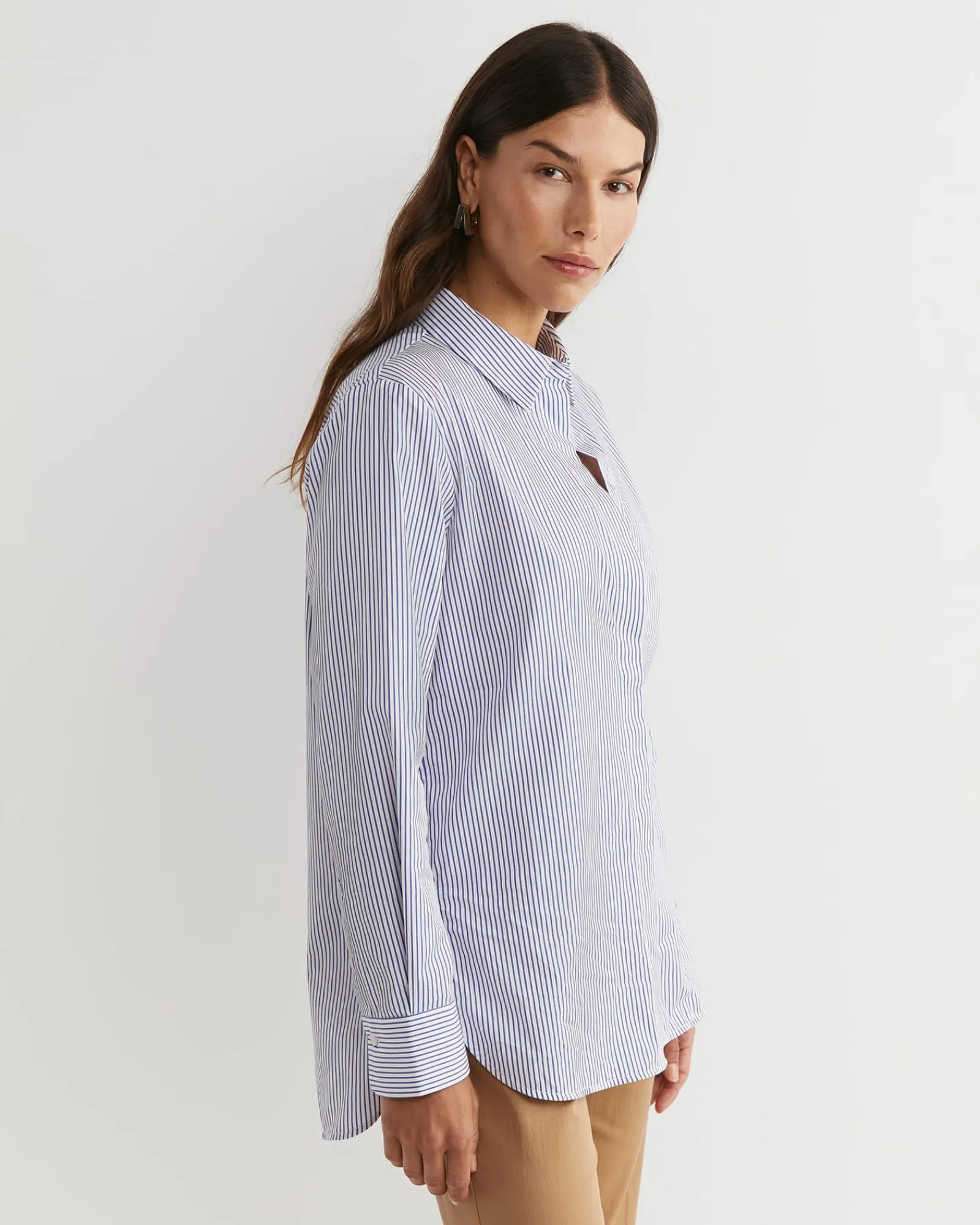 Online Sportscraft Priscilla Stripe Shirt in Whiteblue White/blue