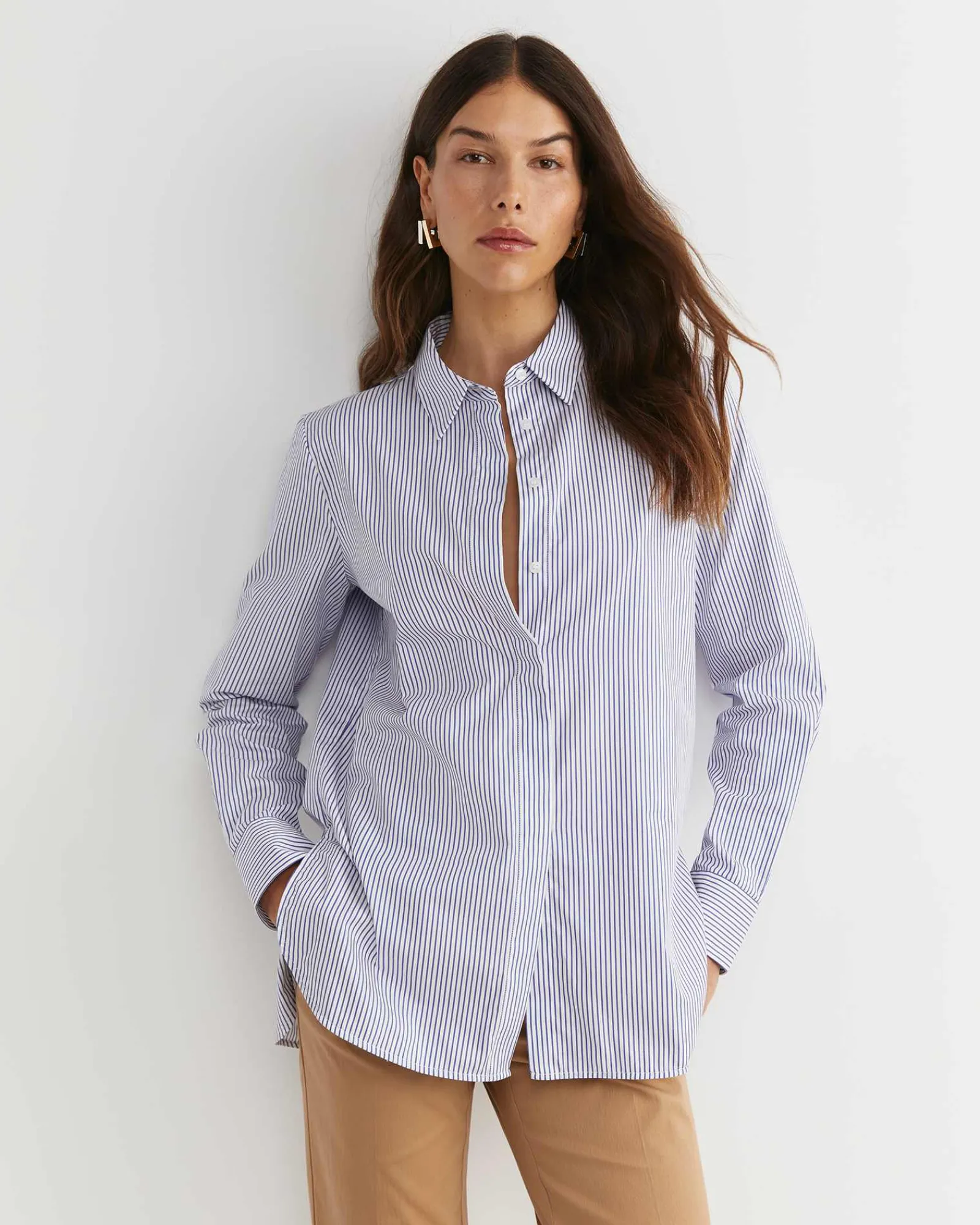 Online Sportscraft Priscilla Stripe Shirt in Whiteblue White/blue