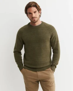 Outlet Sportscraft Riley Raglan Crew Neck Knit in Khaki