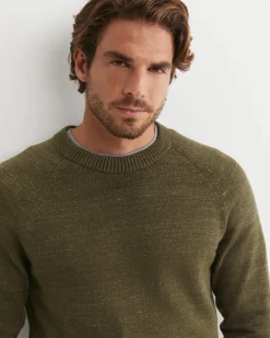 Outlet Sportscraft Riley Raglan Crew Neck Knit in Khaki