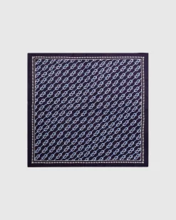 Clearance Sportscraft Rope Silk Print Scarf in Navyivory Navy/ivory