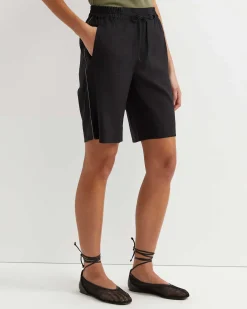 Best Sportscraft Rosa Bead Trim Linen Short in Black