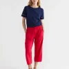 Fashion Sportscraft Rosa Crop Linen Pant in Bright Pink BrightPink