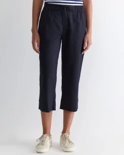 Best Sportscraft Rosa Crop Linen Pant in Classic Navy ClassicNavy