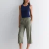 Online Sportscraft Rosa Crop Linen Pant in Khaki