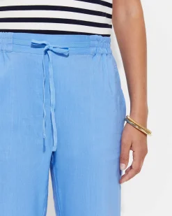 Clearance Sportscraft Rosa Crop Linen Pant in Moroccan Blue MoroccanBlue
