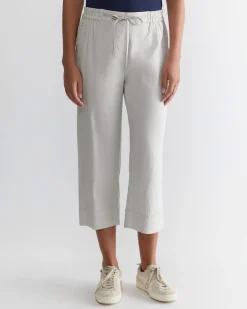 New Sportscraft Rosa Crop Linen Pant in Natural