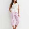 New Sportscraft Rosa Crop Linen Pant in Orchid