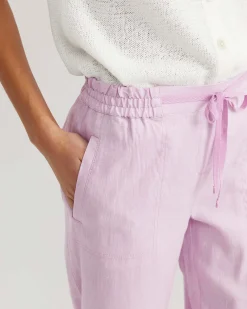 New Sportscraft Rosa Crop Linen Pant in Orchid