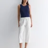 Fashion Sportscraft Rosa Crop Linen Pant in White