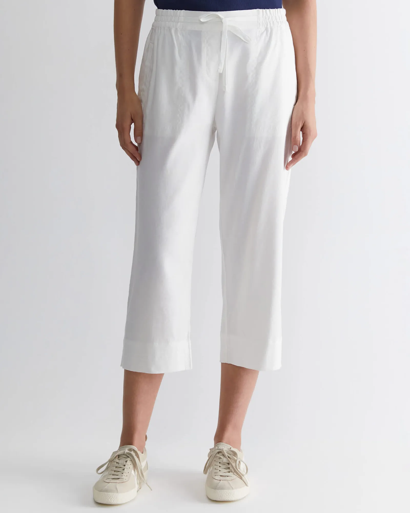 Fashion Sportscraft Rosa Crop Linen Pant in White