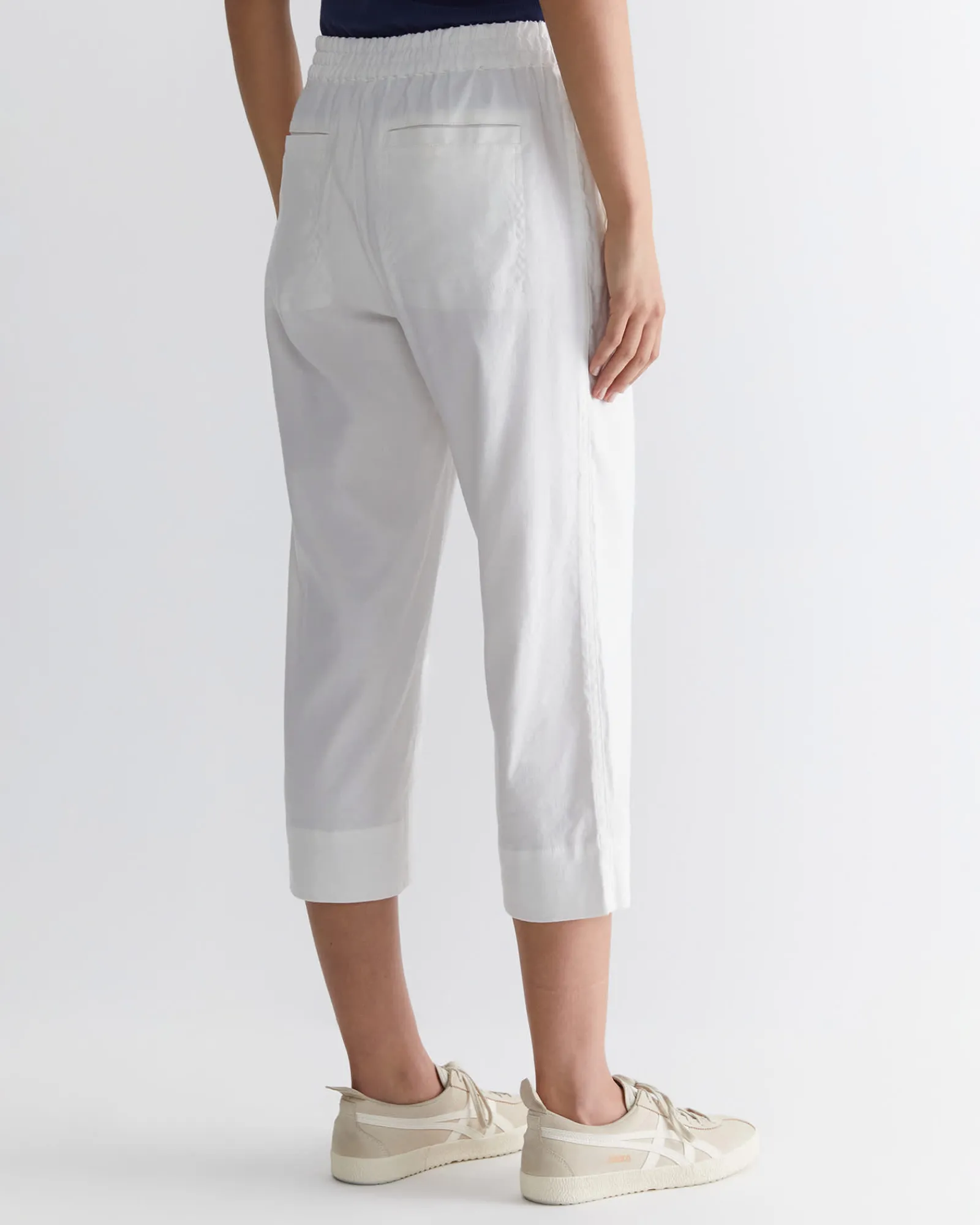 Fashion Sportscraft Rosa Crop Linen Pant in White