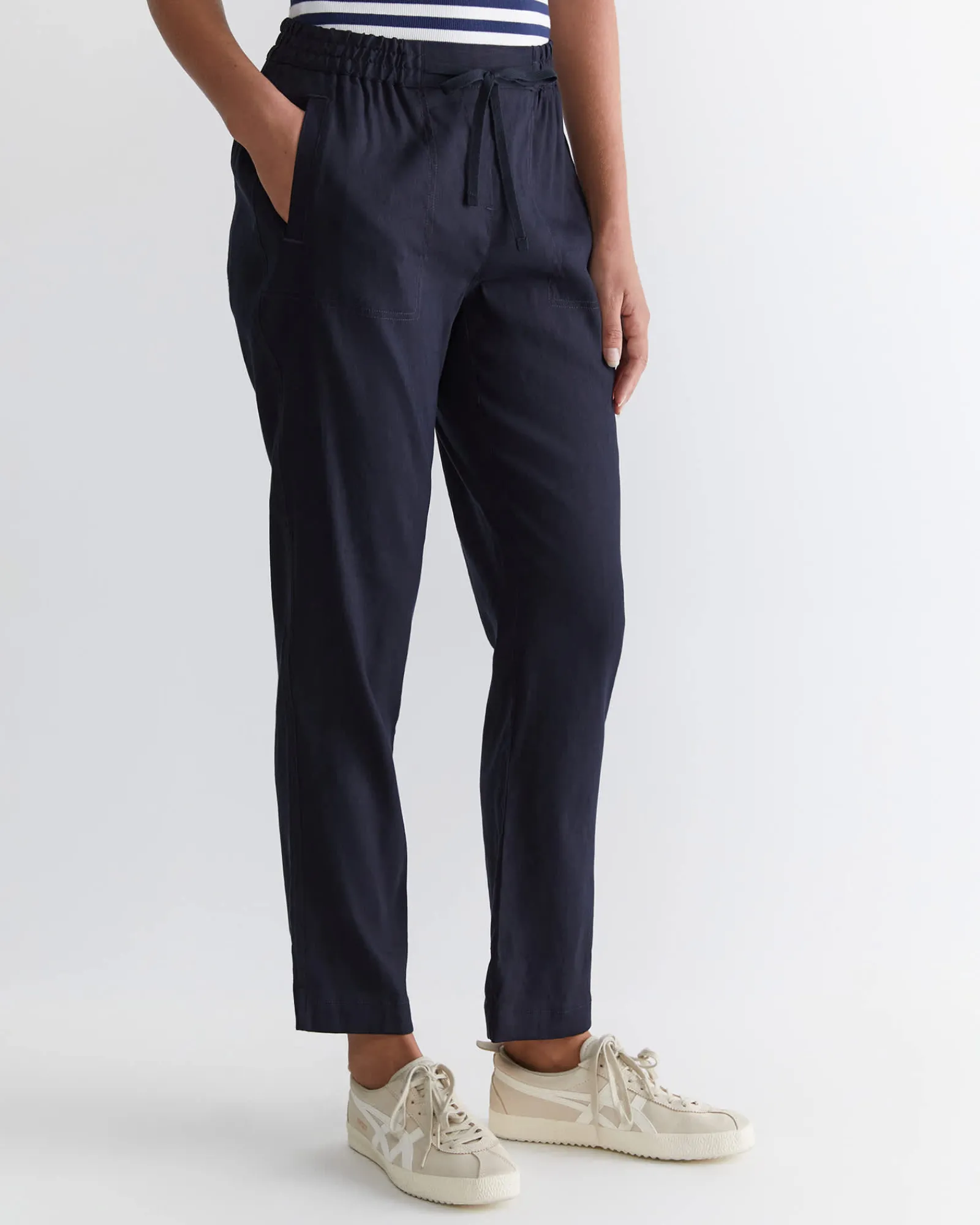 Fashion Sportscraft Rosa Linen Pant in Classic Navy ClassicNavy