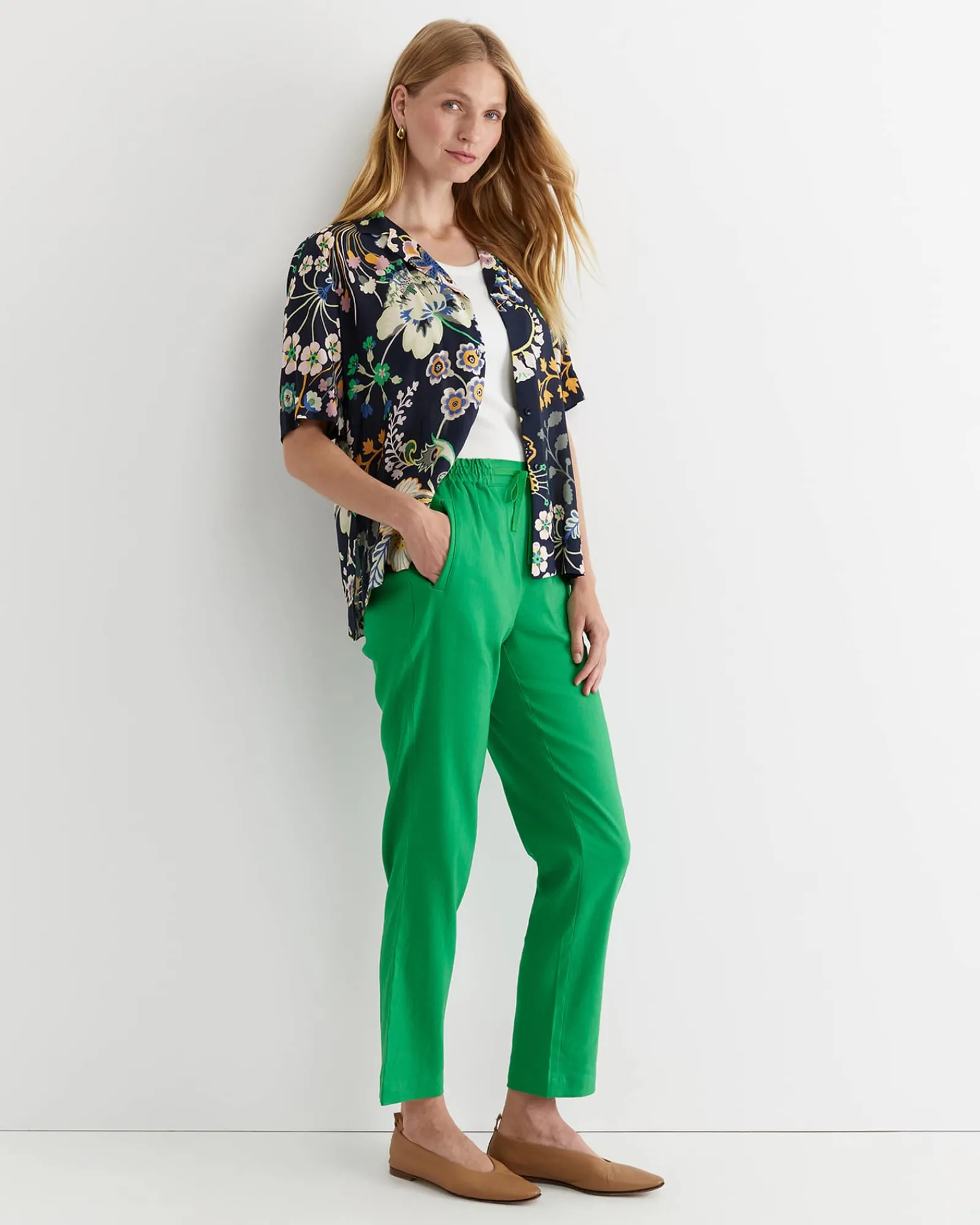 Discount Sportscraft Rosa Linen Pant in Fern