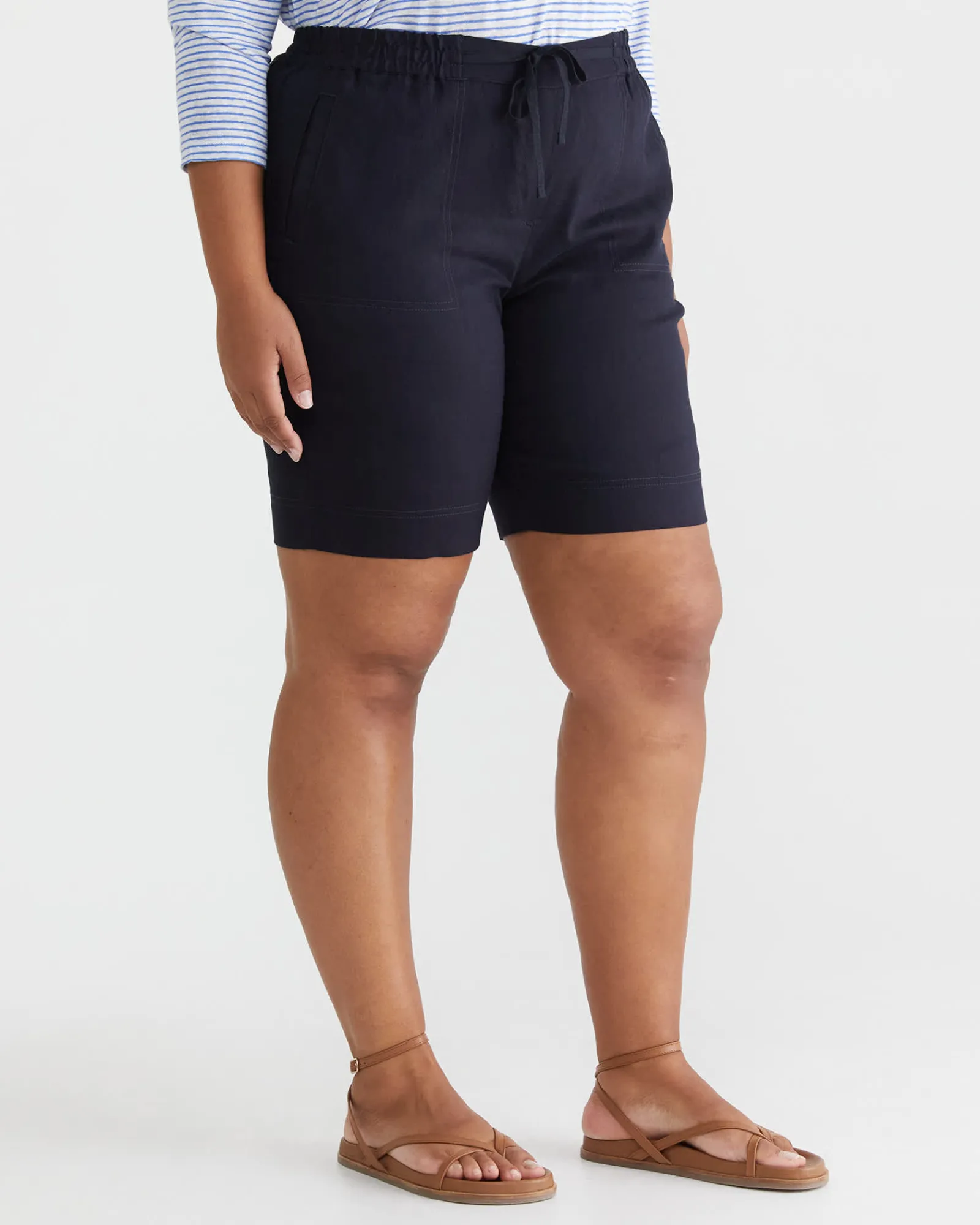 Discount Sportscraft Rosa Linen Short in Classic Navy ClassicNavy