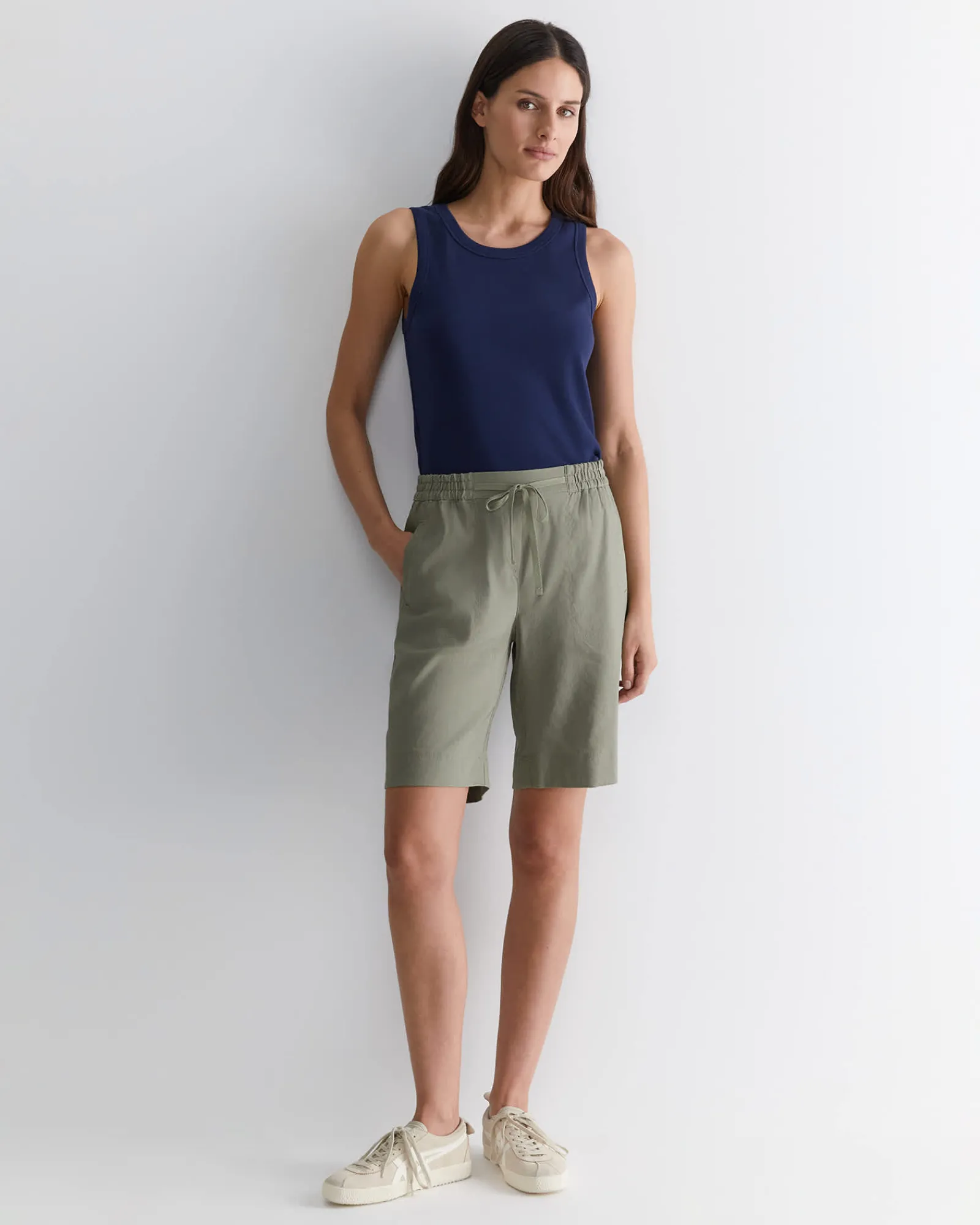 Best Sportscraft Rosa Linen Short in Khaki