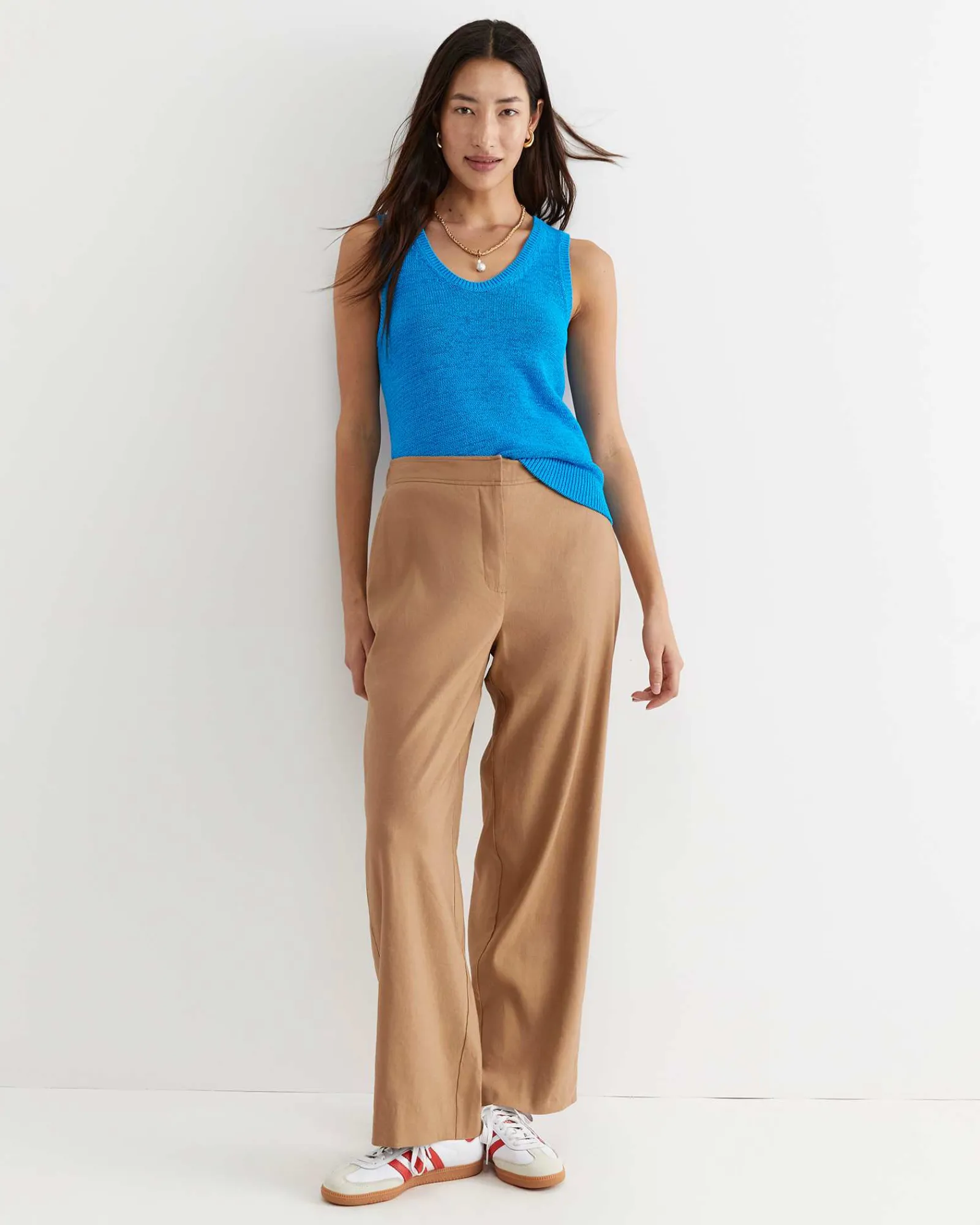 Outlet Sportscraft Rosa Wide Leg Linen Pant in Tan