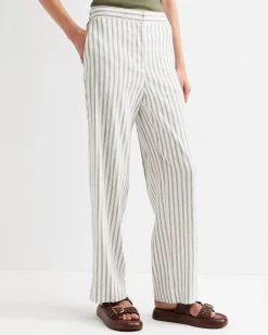 Discount Sportscraft Rosa Wide Leg Linen Pant in Whitekhaki White/khaki