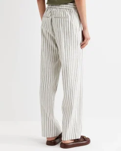 Discount Sportscraft Rosa Wide Leg Linen Pant in Whitekhaki White/khaki