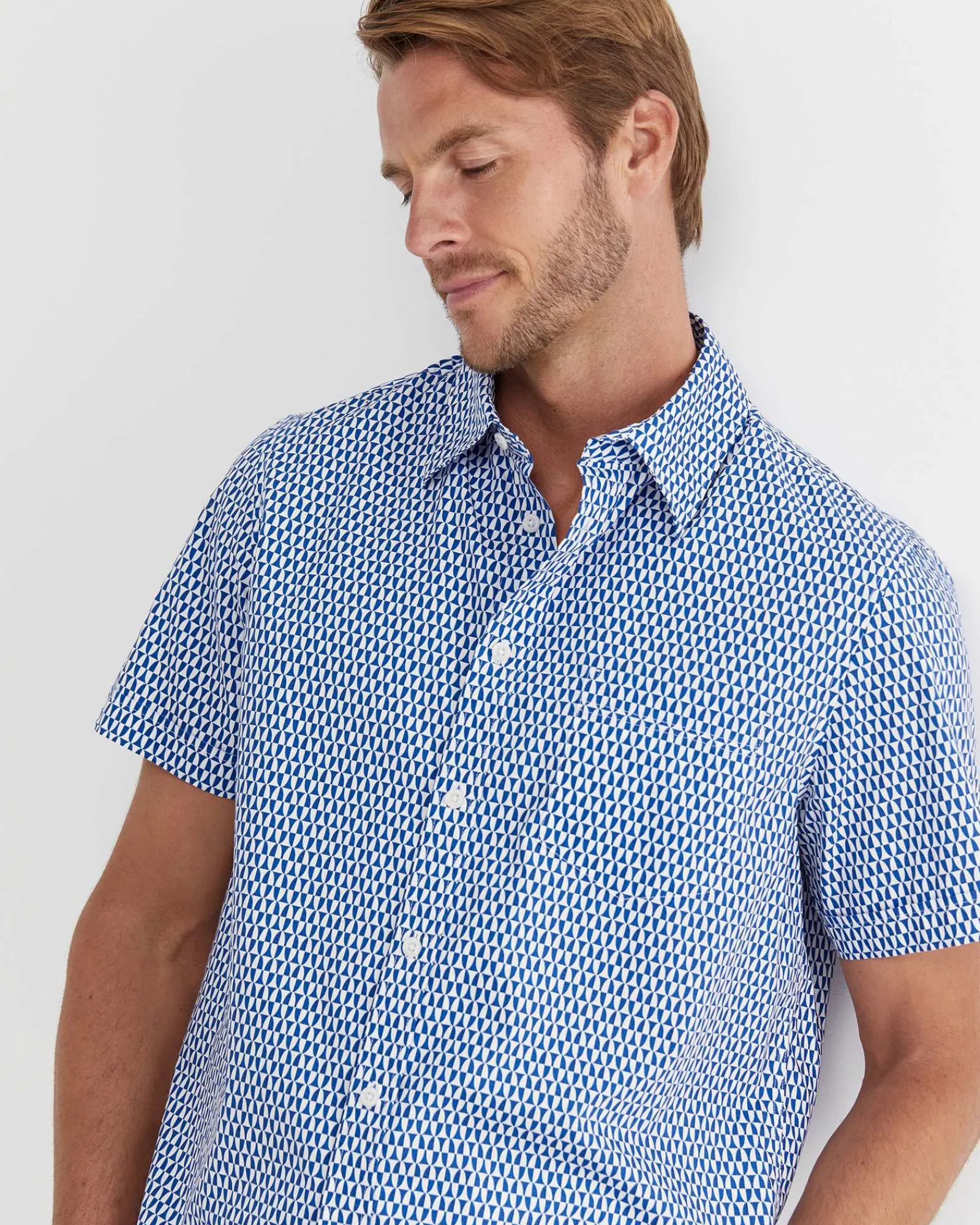 Outlet Sportscraft Russel Short Sleeve Shirt in Whitemulti White/multi