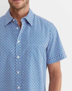 Outlet Sportscraft Russel Short Sleeve Shirt in Whitemulti White/multi