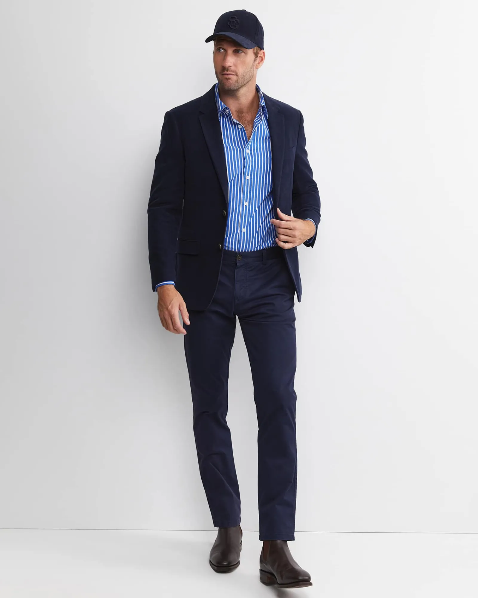 Hot Sportscraft Ryan Long Sleeve Stripe Shirt in Dutch Blue DutchBlue