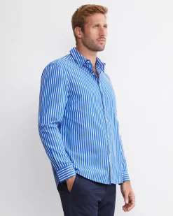 Hot Sportscraft Ryan Long Sleeve Stripe Shirt in Dutch Blue DutchBlue