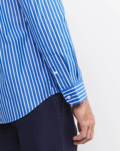 Hot Sportscraft Ryan Long Sleeve Stripe Shirt in Dutch Blue DutchBlue