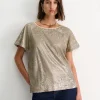 New Sportscraft Sammi Sequin Short Sleeve Top in Gold