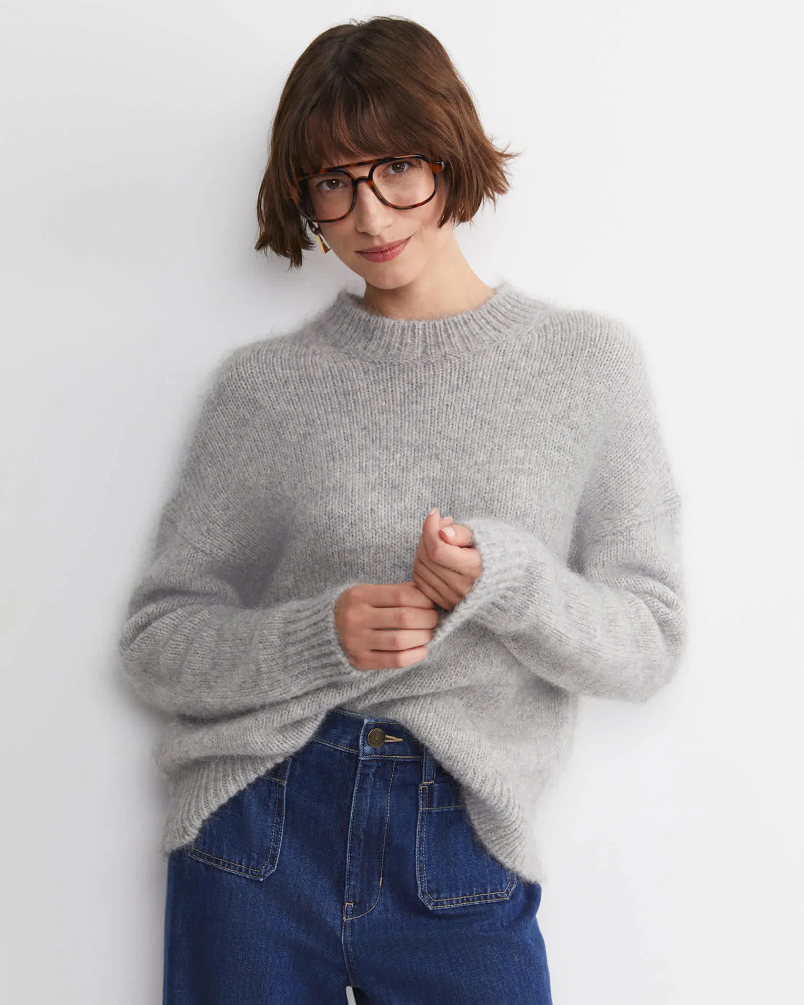 Sale Sportscraft Sarish Chunky Sweater in Grey Marle GreyMarle