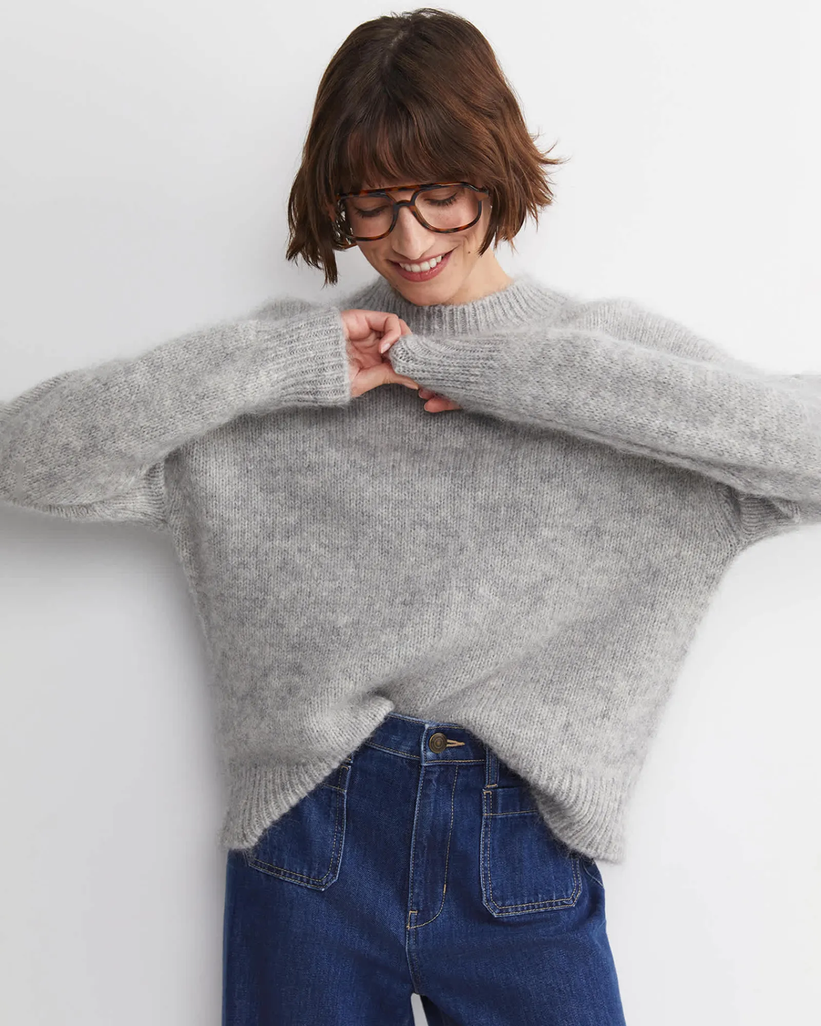 Sale Sportscraft Sarish Chunky Sweater in Grey Marle GreyMarle