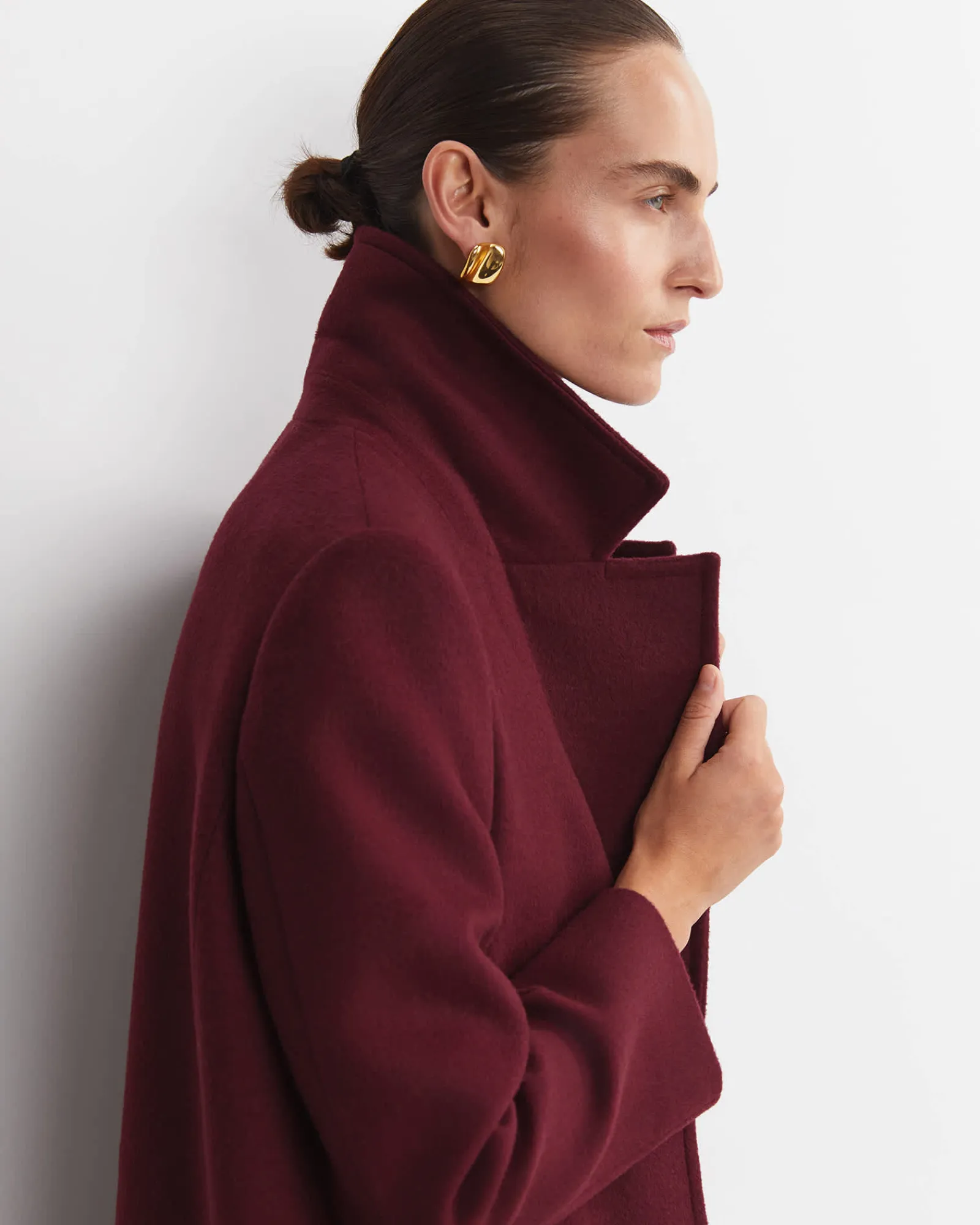 Clearance Sportscraft Saskia Single Breasted Coat in Wine