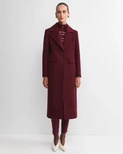 Clearance Sportscraft Saskia Single Breasted Coat in Wine