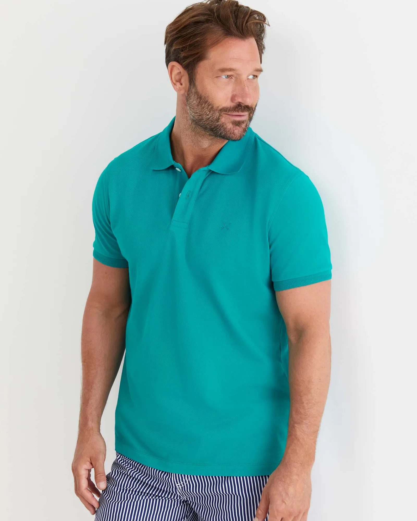 New Sportscraft SC Pique Polo in Seagreen