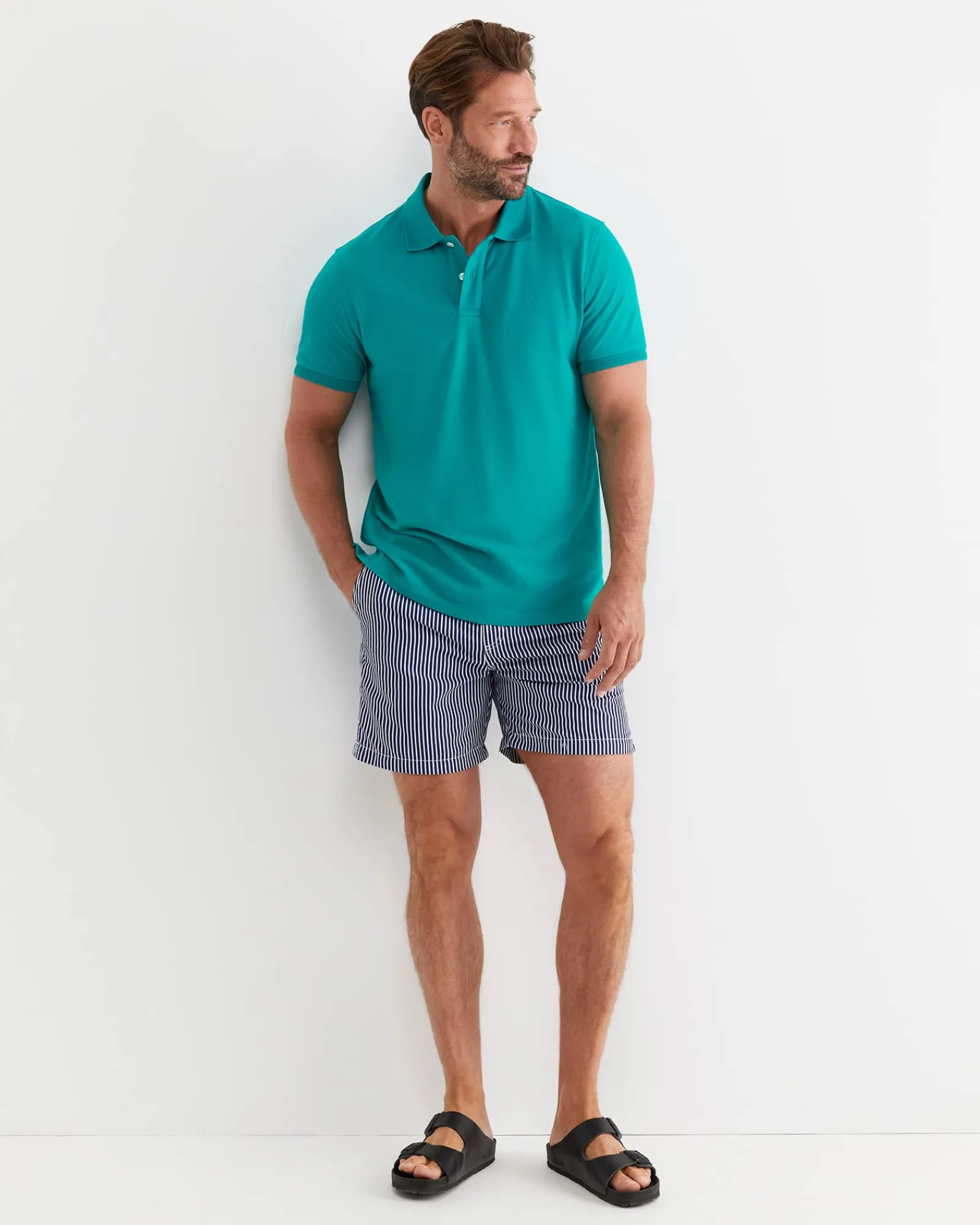 New Sportscraft SC Pique Polo in Seagreen