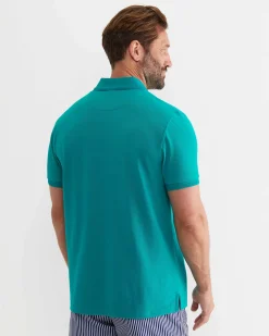 New Sportscraft SC Pique Polo in Seagreen