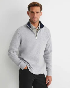 Best Sportscraft SC Quarter Zip Sweat in Grey Melange GreyMelange