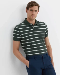 Outlet Sportscraft SC Stripe Pique Polo in Forest