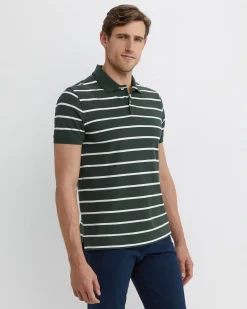 Outlet Sportscraft SC Stripe Pique Polo in Forest
